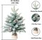 18 Inch Small Flocked Christmas Tree with Pine Cone Tabletop Decor